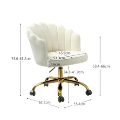 Russle Velvet Schelp Bureaustoel