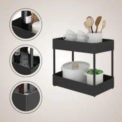 SensaHome Gootsteenkast Organizer 2-Laags Duo Keukenrek Kruidenrek Onderkastrek