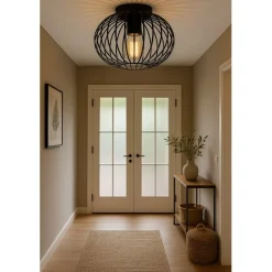 SensaHome Plafondlamp Industrieel Plafonnière van Metaal Retro Wire Kooi Design