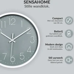 Sensahome Wandklok Minimalistische Design Stille Uurwerk TM20050-4