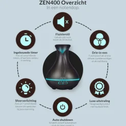 SensaHome ZEN400 Aroma Diffuser Inclusief Etherische Oliën