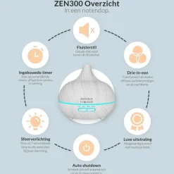 SensaHome ZEN300 Aroma Diffuser Inclusief 3 Flesjes Etherische Oliën