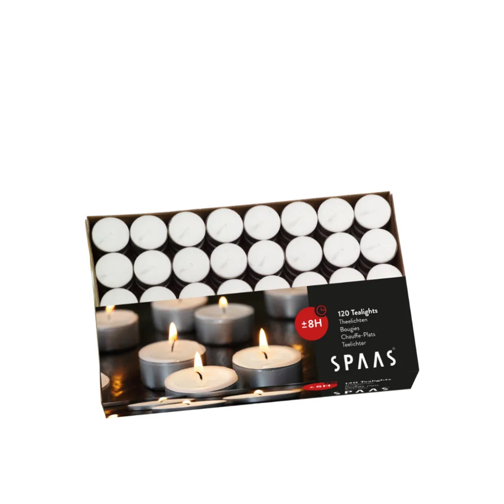 Spaas Theelichten Wit 8u Ø3,9cm 2 x 120 Stuks Grootverpakking