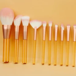 Technique PRO Translucent Perfection make-up kwastenset - 9 make-up kwasten met zakje (ORANJE)