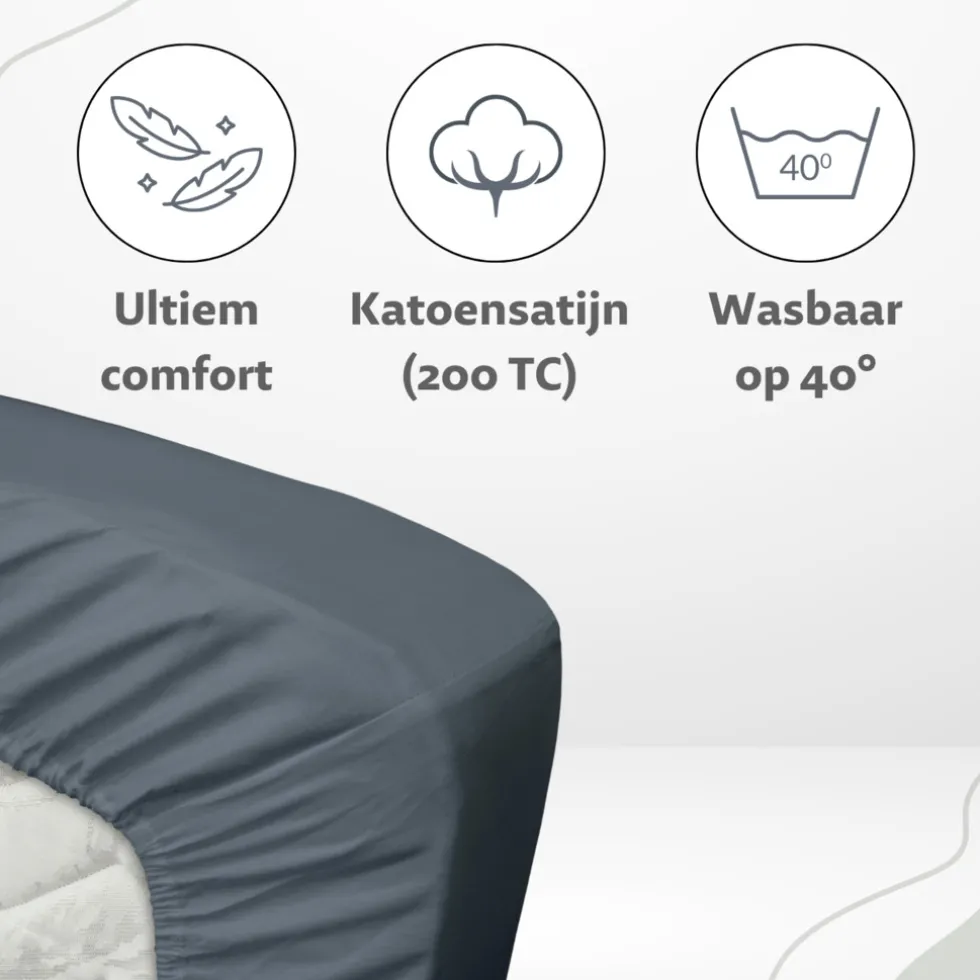 Ten Cate 100% Katoensatijnen Hoeslaken