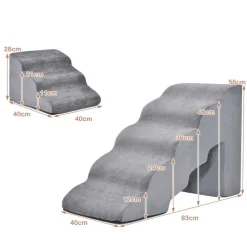 Trendmix twee delige huisdiertrap voor grote en kleine honden en katten met afneembare hoes