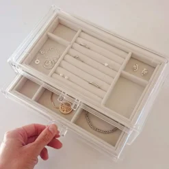 UNIQ Acryl Sieradendoos met 3 Laden, Organizer Transparant