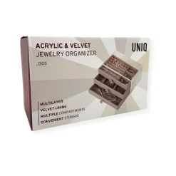UNIQ Acryl Sieraden Organizer – 3 Laden, Transparant - J305
