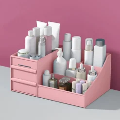 UNIQ Make‑up & Sieraden Organizer – 2 Laden, Roze - P110