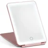 UNIQ Opvouwbare LED Make‑upspiegel (USB oplaadbaar) – Reisspiegel met 3 Lichtstanden, Roze