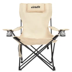 VirtuFit Opvouwbare Camping Stoel met Voetsteun